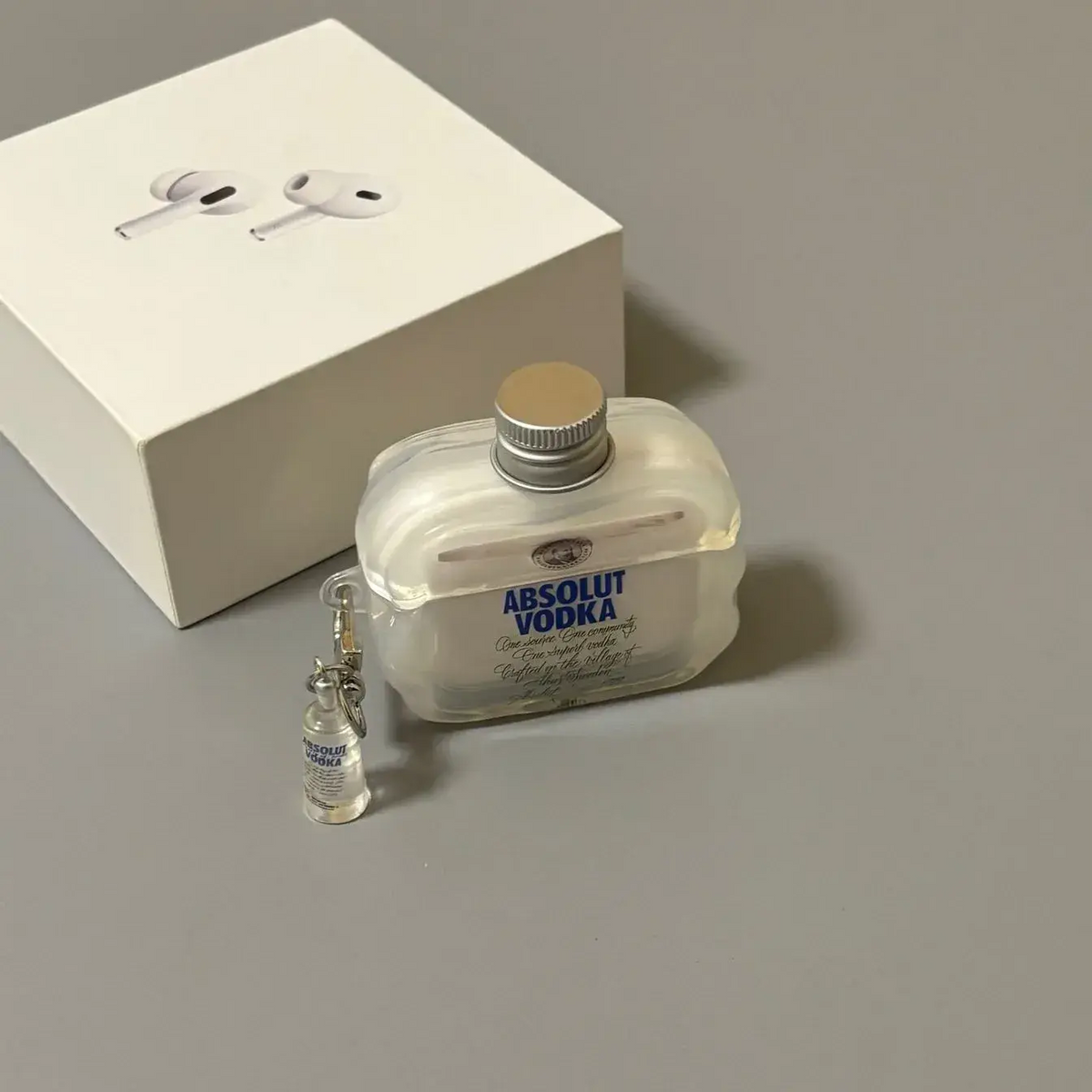 Creative 3D Vodka Bottle Cap AirPods Case
