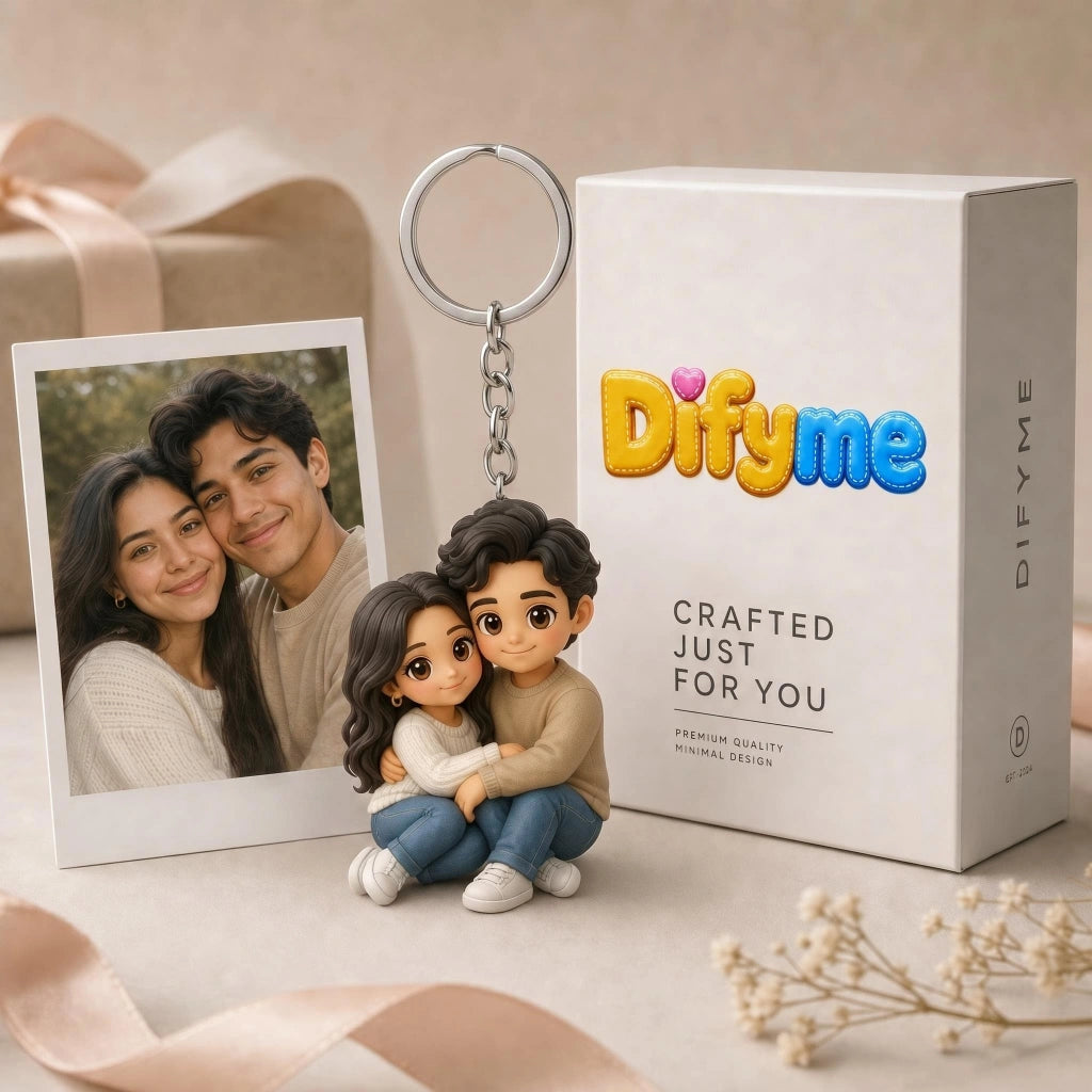 Custom 3D Cartoon Mini Me Keychain - Personalized Photo Figurine Bag Charm