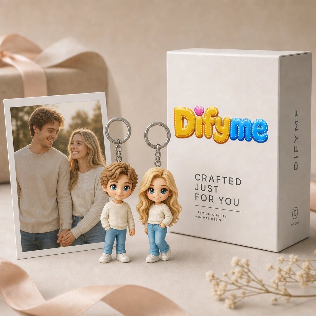 Custom 3D Cartoon Mini Me Keychain - Personalized Photo Figurine Bag Charm