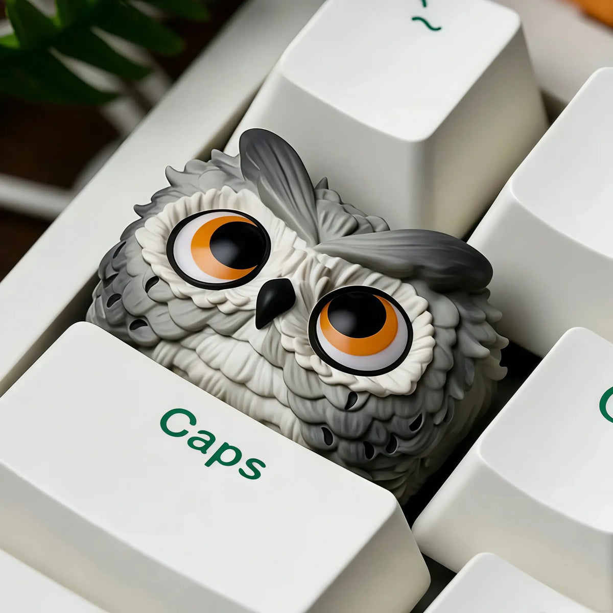 1.5U Cute Owl Resin Artisan Keycap for Mechanical Keyboards