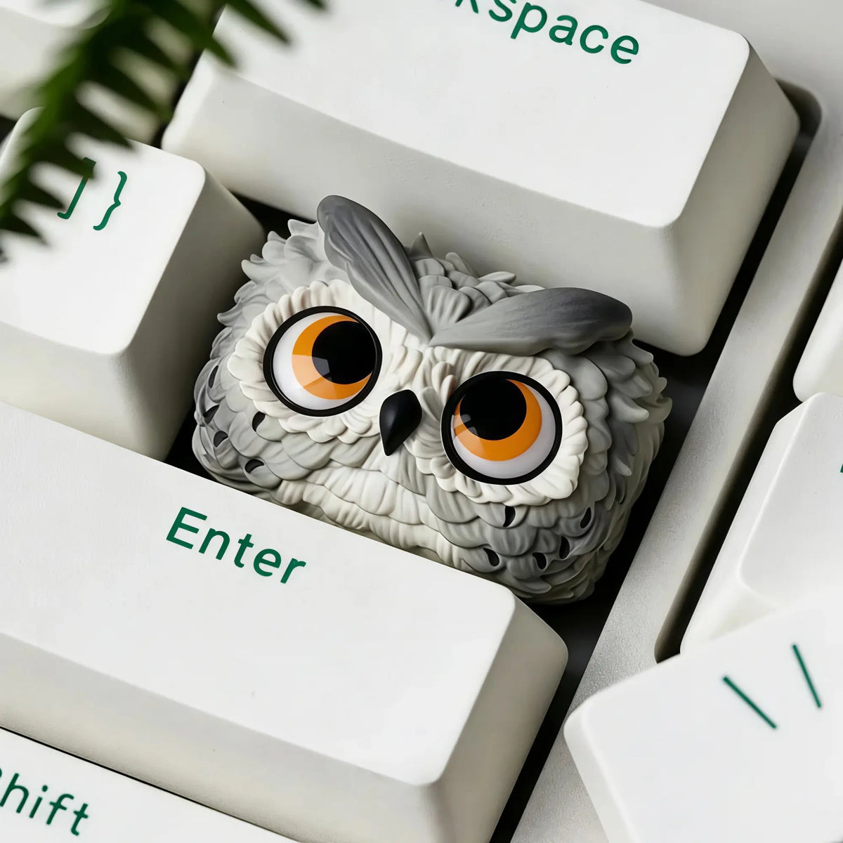 1.5U Cute Owl Resin Artisan Keycap for Mechanical Keyboards