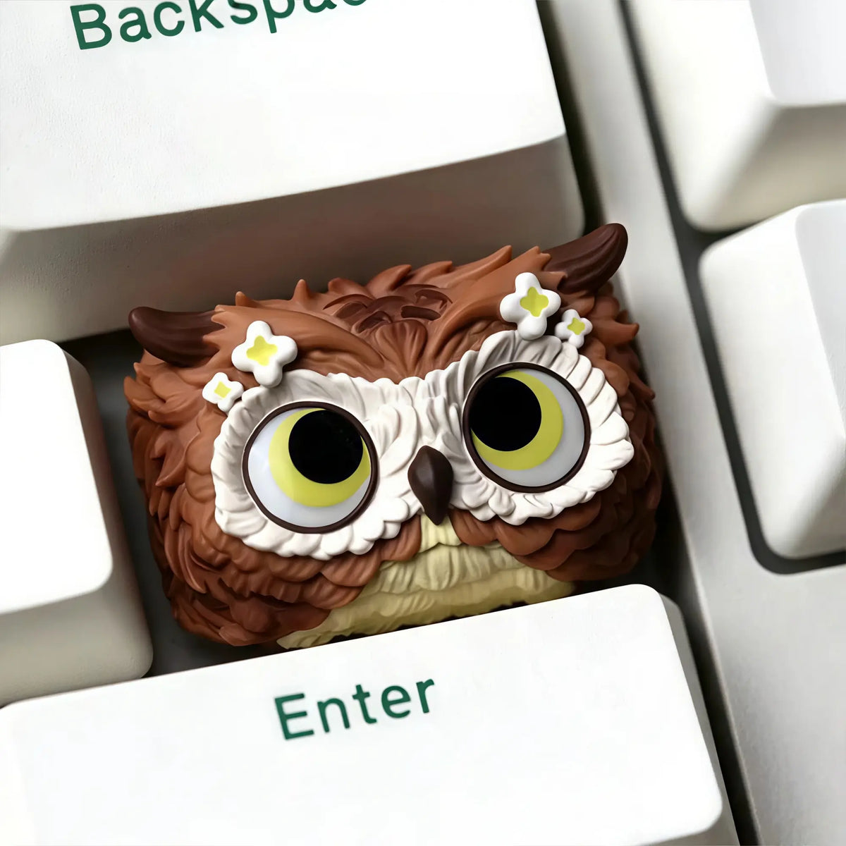 1.5U Cute Owl Resin Artisan Keycap for Mechanical Keyboards