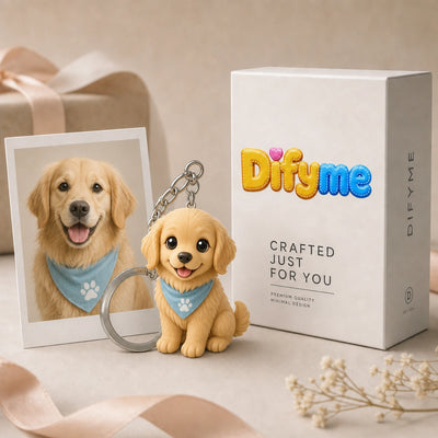Custom 3D Cartoon Pet Keychain - Personalized Photo Figurine Bag Charm