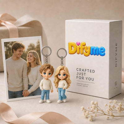 Custom 3D Cartoon Mini Me Keychain - Personalized Photo Figurine Bag Charm
