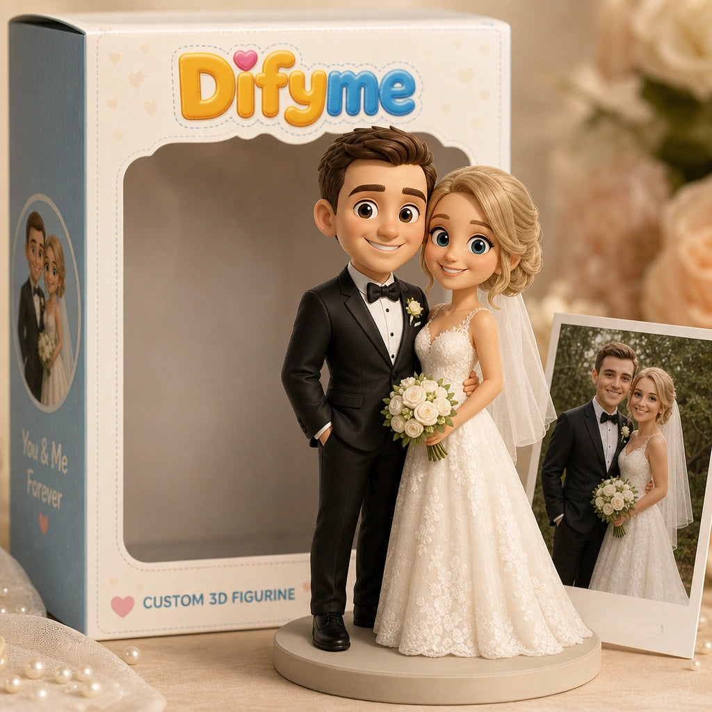 Custom 3D Couple Figurine from Photo - Personalized Anniversary & Valentine Gift