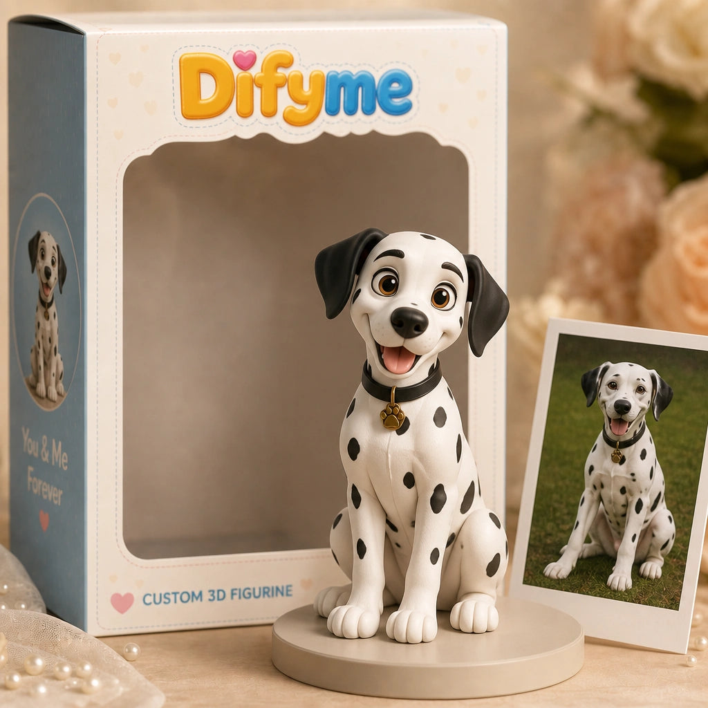 Custom 3D Pet Figurine from Photo - Personalized Pet Portrait Gift