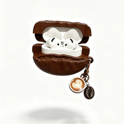 Cute Coffee Bean Silicone Soft AirPods Case