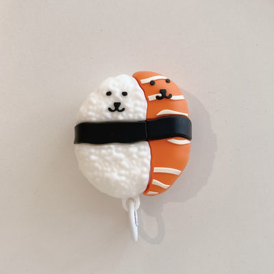 Cute Kawaii Bear Salmon Sushi AirPods Case