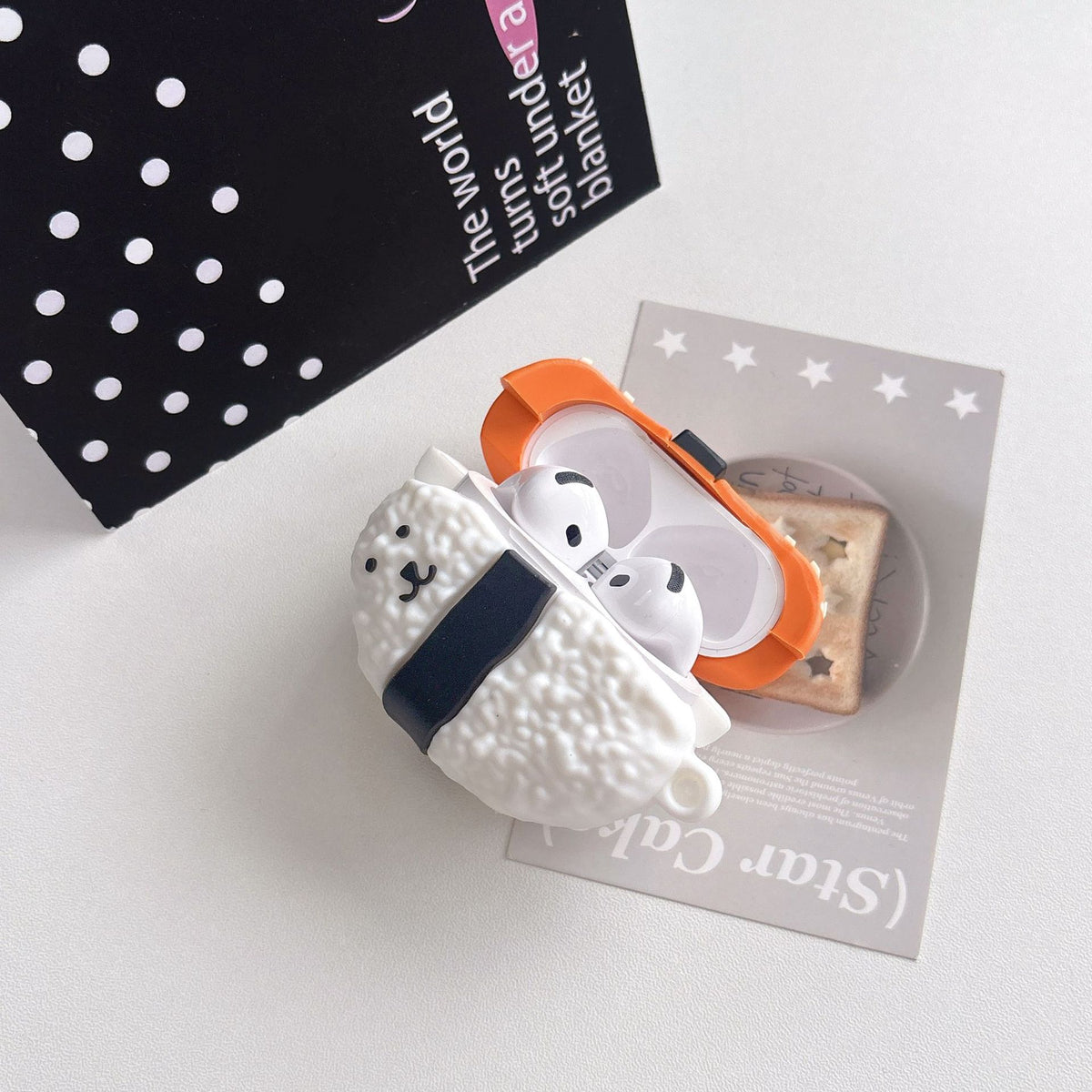 Cute Kawaii Bear Salmon Sushi AirPods Case