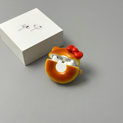 Cute Kitty Cat Donut AirPods Case