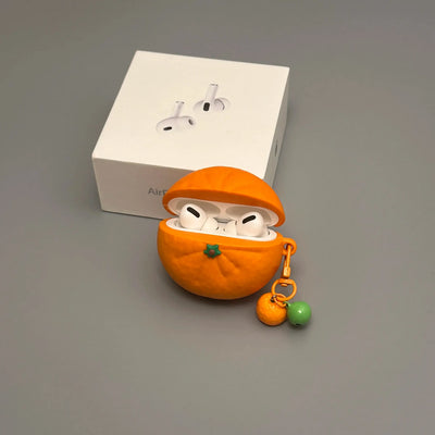 Cute Realistic Mini Orange AirPods Case