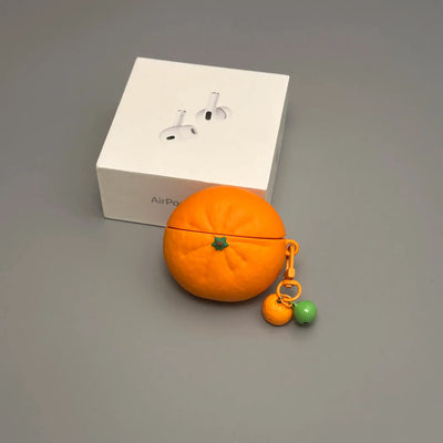Cute Realistic Mini Orange AirPods Case