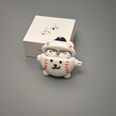 Cute Self-Deprecating Bear Baseball AirPods Case