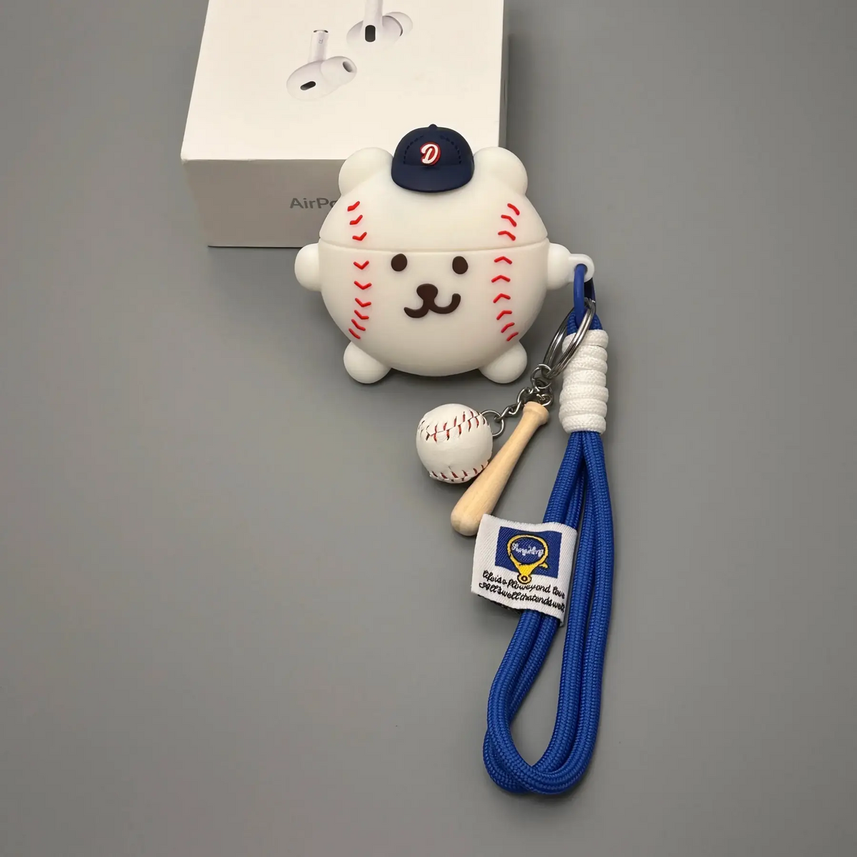 Cute Self-Deprecating Bear Baseball AirPods Case