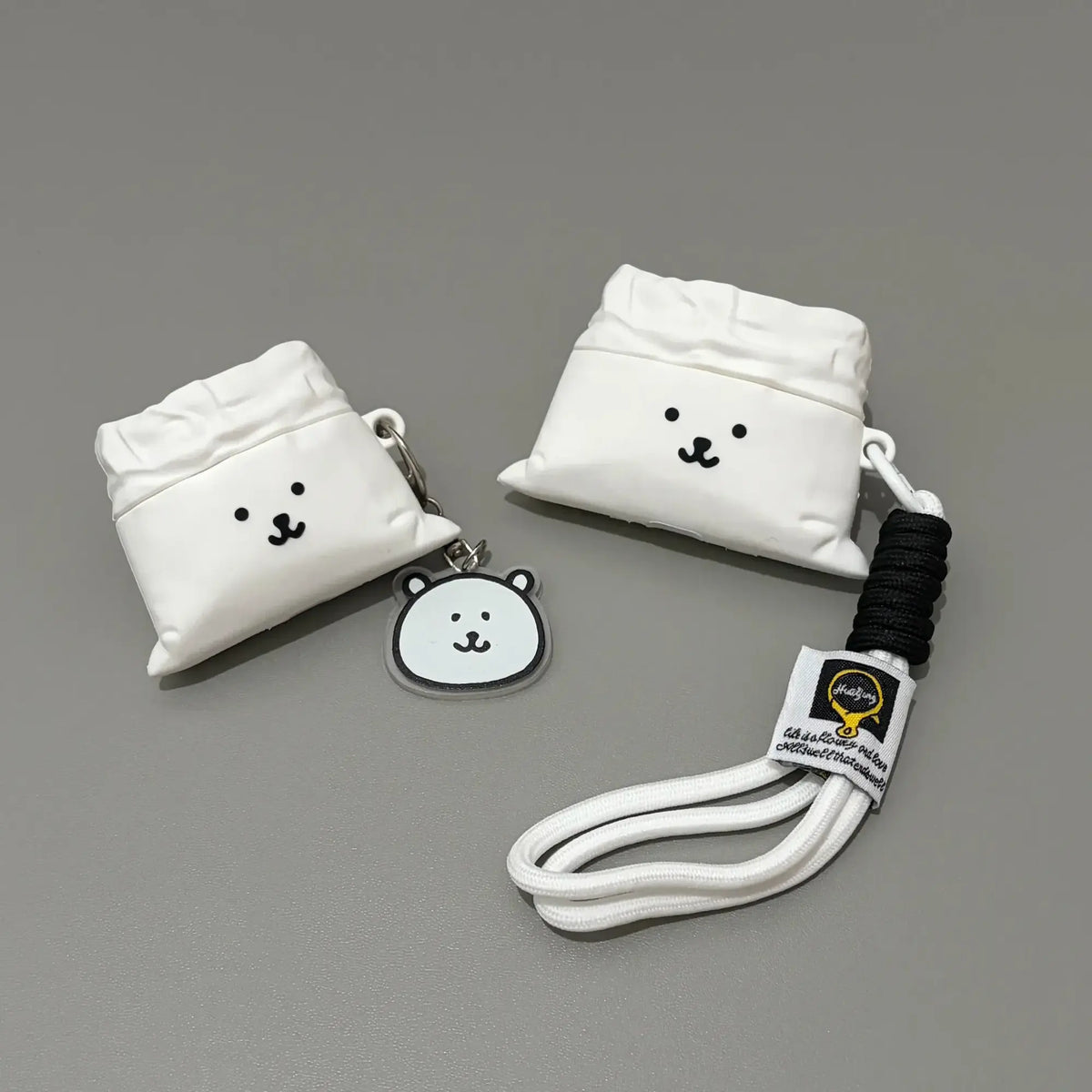 Fun Little White Bear Pouch AirPods Case