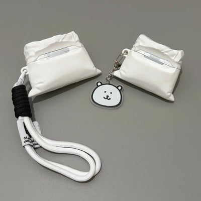 Fun Little White Bear Pouch AirPods Case