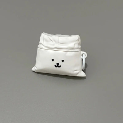 Fun Little White Bear Pouch AirPods Case