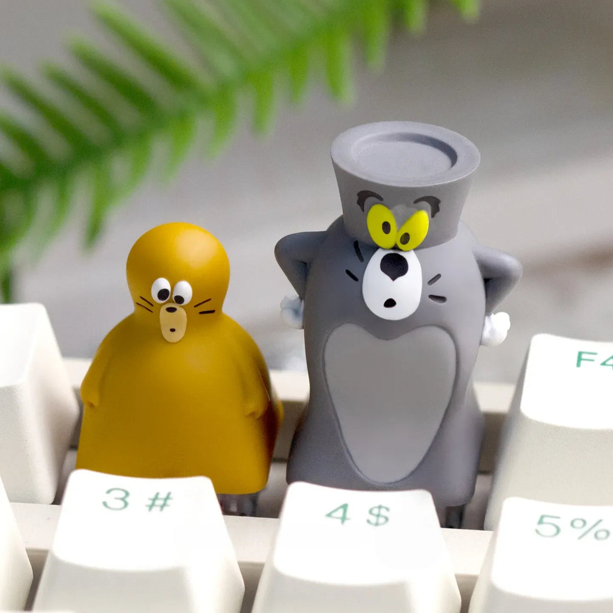 Quirky Cat and Mouse Resin Artisan Keycap for Mechanical Keyboards