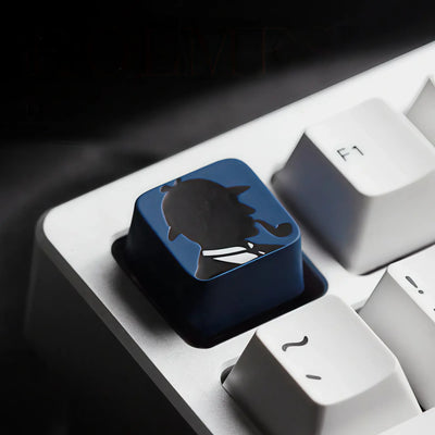 Sherlock Holmes Silhouette Artisan Keycap for Mechanical Keyboards
